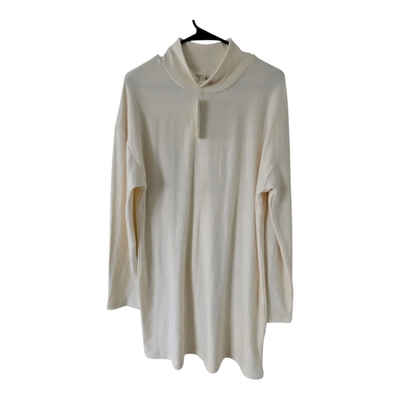 Copper Key Sweater Dress Women Sz L Beige Long Sleeves Bodycon Turtle New - Picture 1 of 9